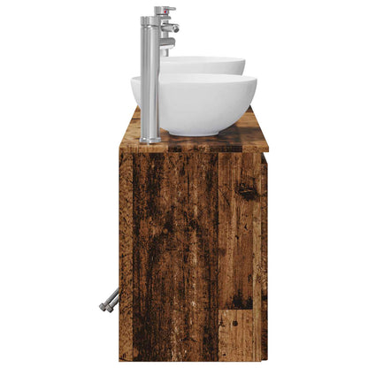 Badkamerkastenset 3 st Oud hout 49,5 x 35 x 63 cm Bewerkt hout
