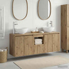 Badkamerkastenset 3 st Artisanaal eiken 49,5 x 35 x 63 cm