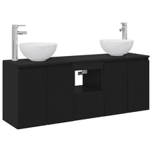 Badkamerkastenset 3 st Zwart 49,5 x 41 x 64,5 cm Bewerkt hout