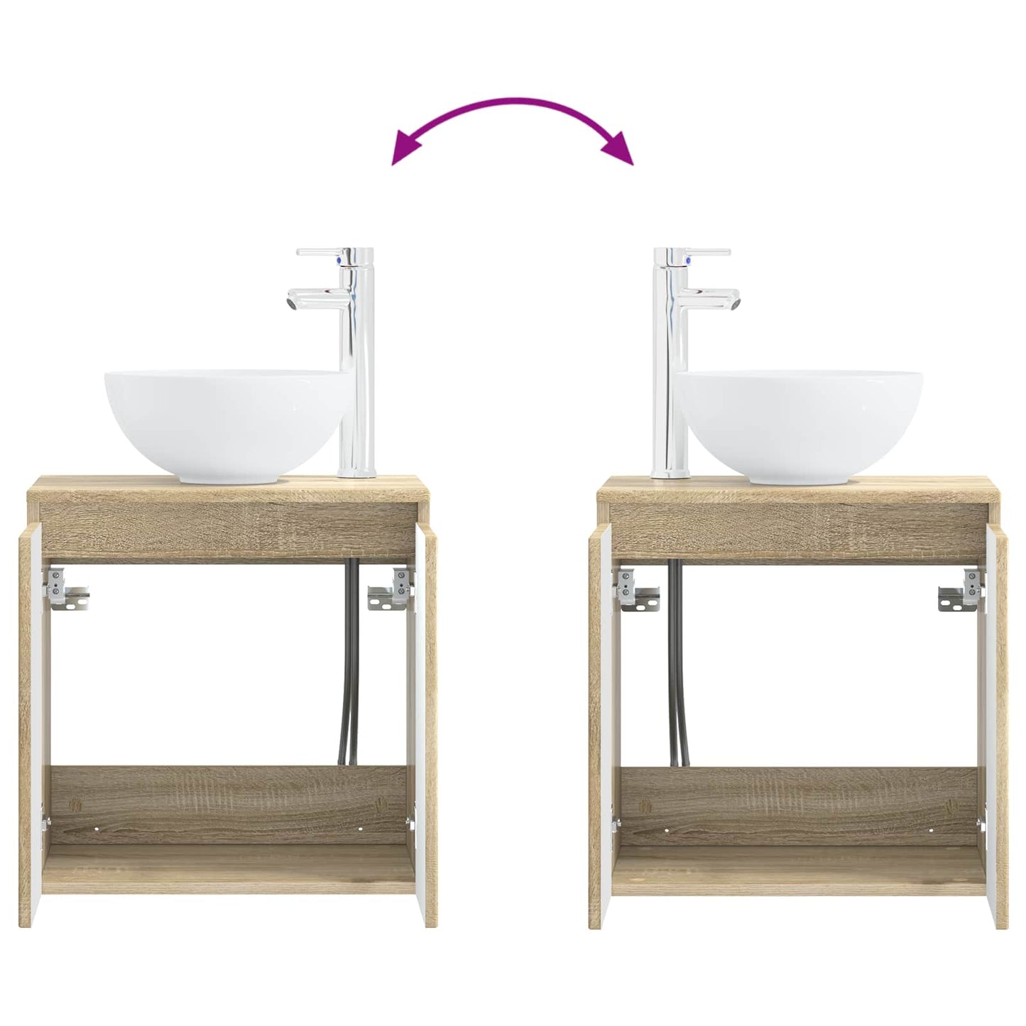 Badkamerkastenset 3 st Sonoma Eiken 49,5 x 41 x 64,5 cm