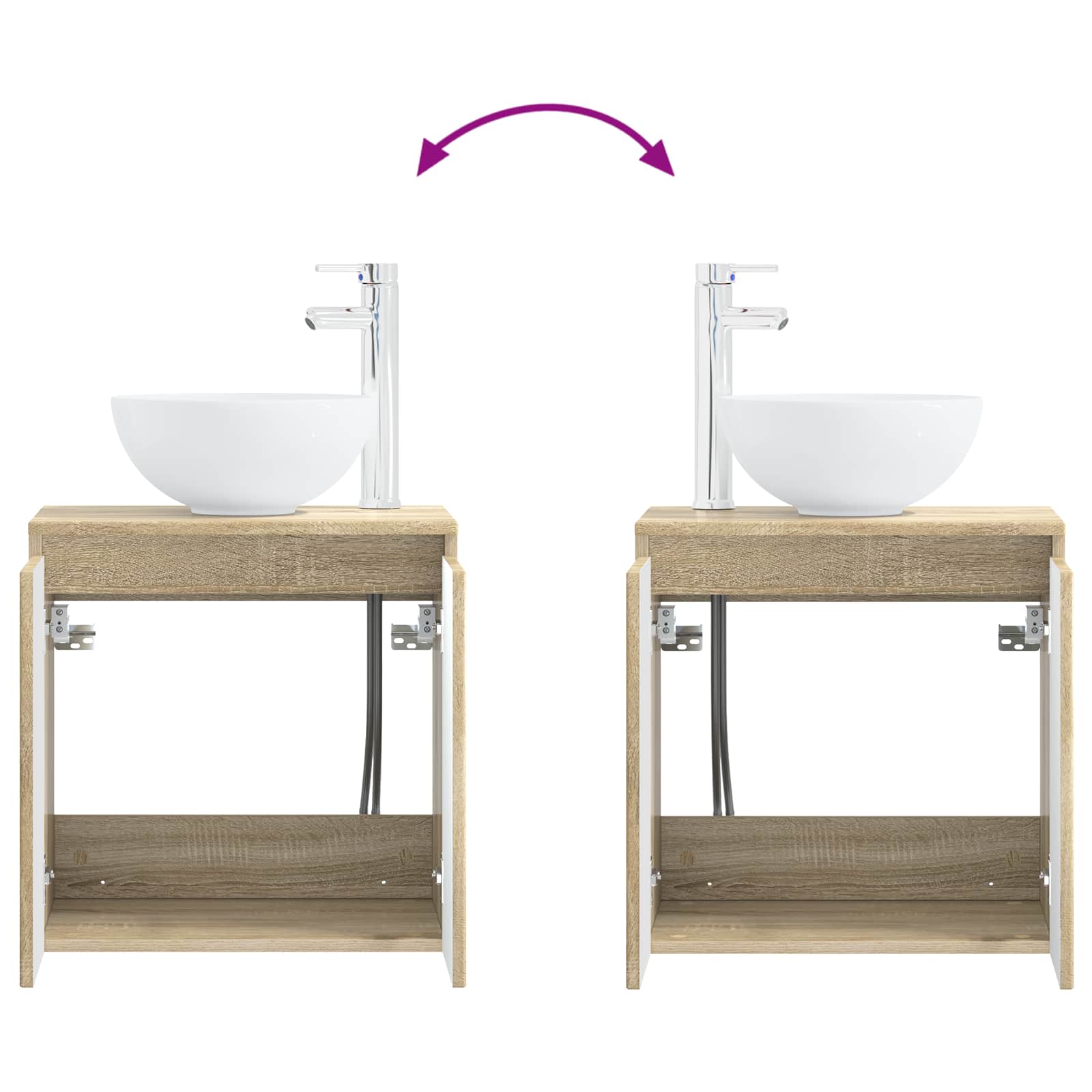 Badkamerkastenset 3 st Sonoma Eiken 49,5 x 41 x 64,5 cm