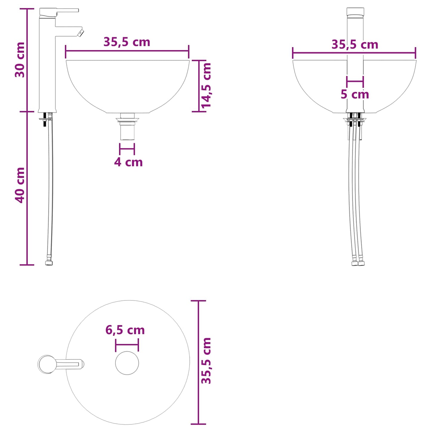 Badkamerkastenset 3 st Sonoma Eiken 49,5 x 41 x 64,5 cm