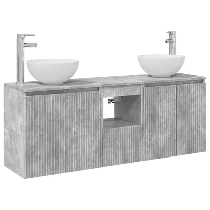 Badkamerkastenset 3 st Betongrijs 49,5 x 41 x 64,5 cm