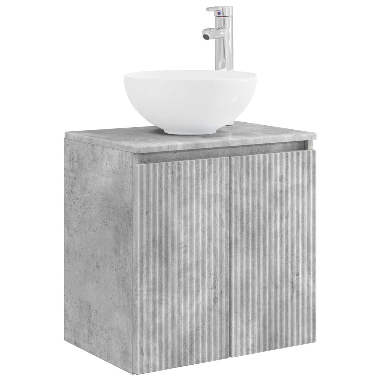 Badkamerkastenset 3 st Betongrijs 49,5 x 41 x 64,5 cm