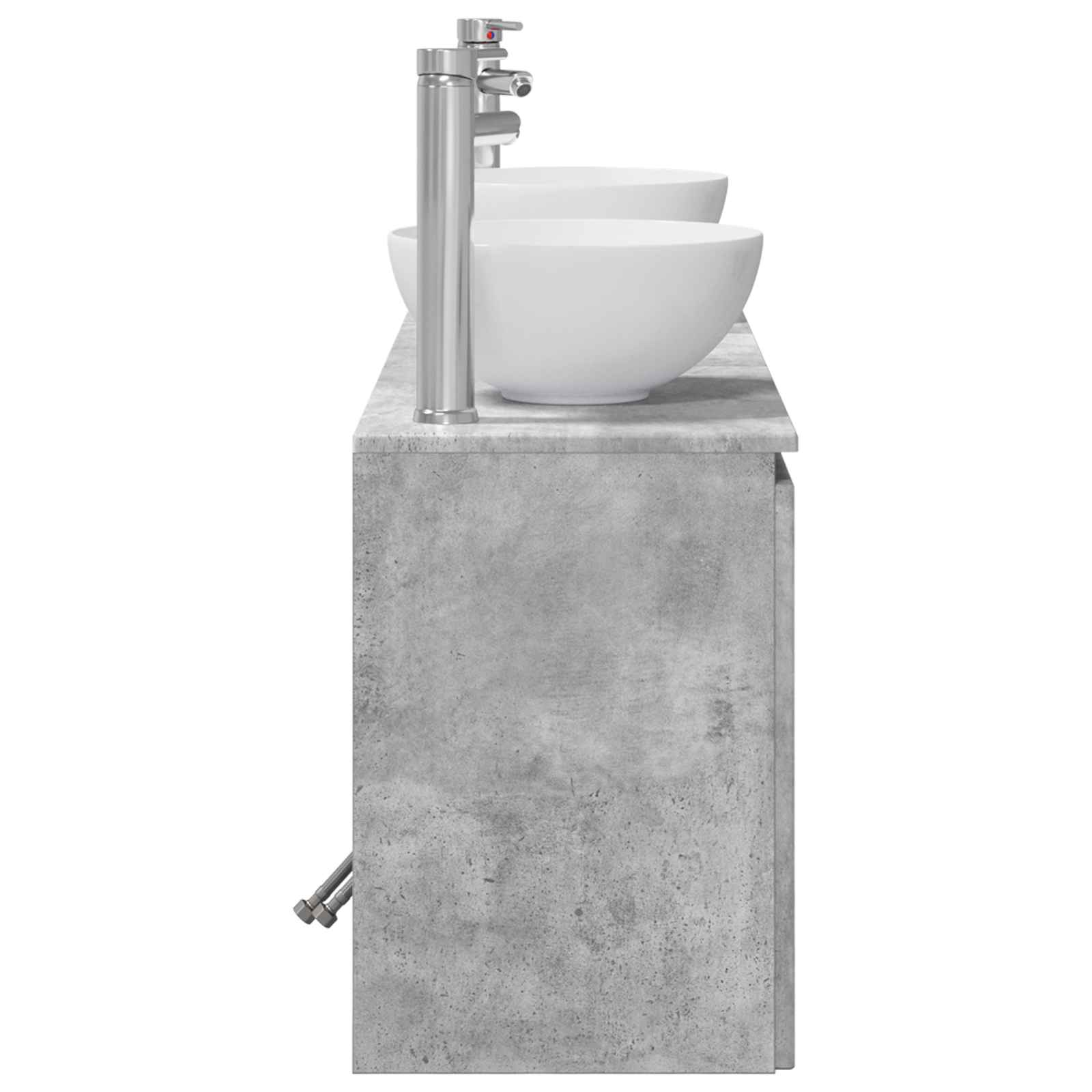 Badkamerkastenset 3 st Betongrijs 49,5 x 41 x 64,5 cm