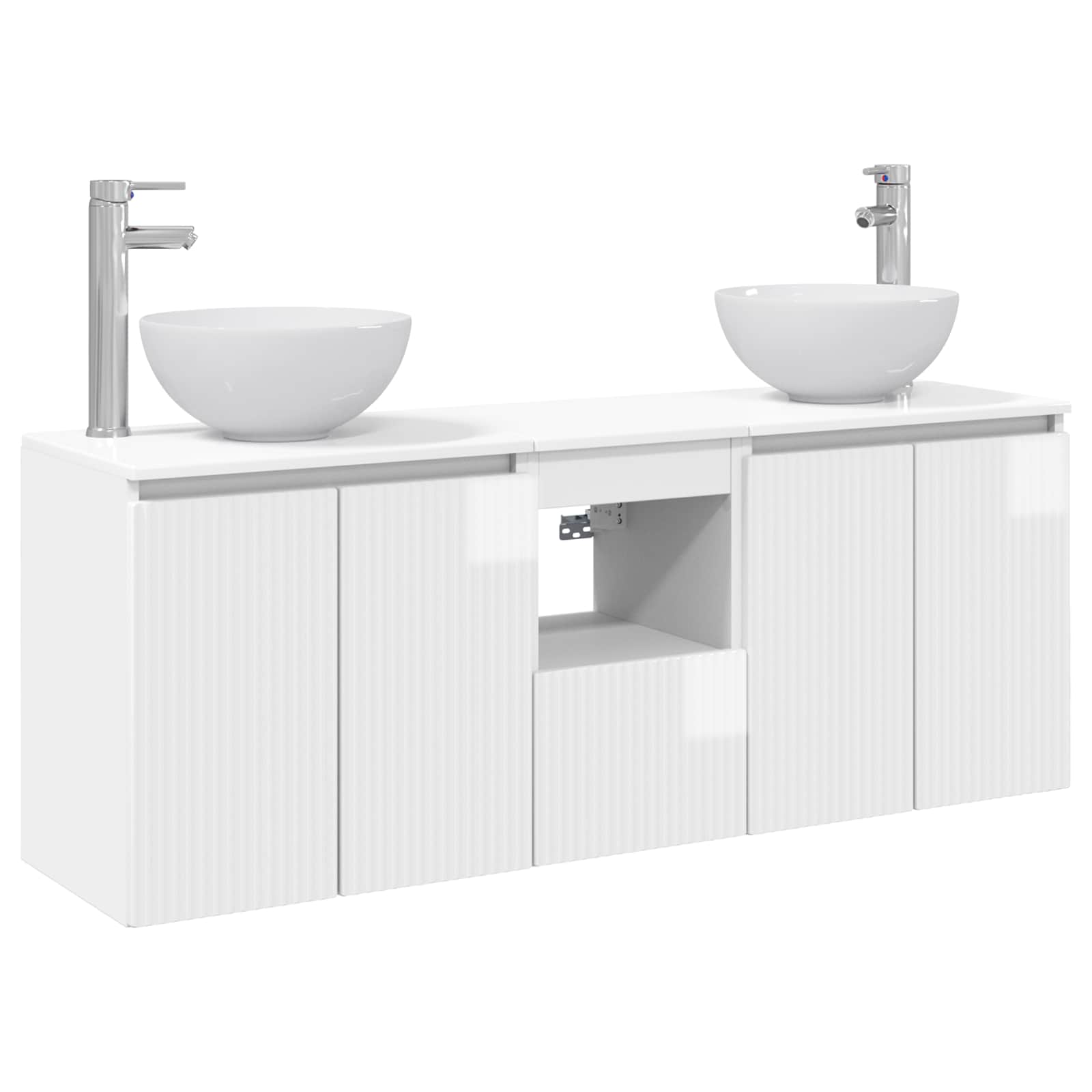 Badkamerkastenset 3 st Hoogglans Wit 49,5 x 41 x 64,5 cm