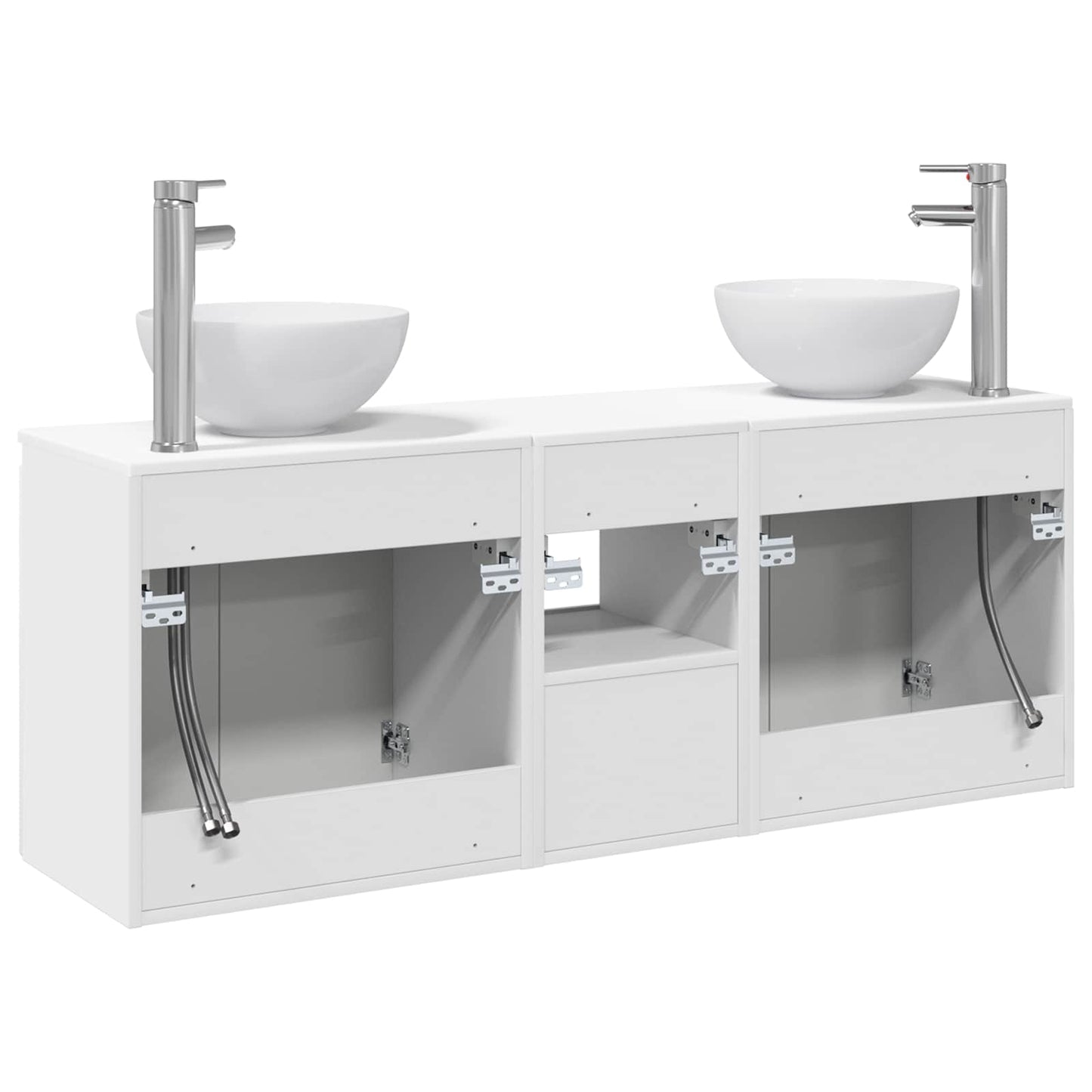 Badkamerkastenset 3 st Hoogglans Wit 49,5 x 41 x 64,5 cm