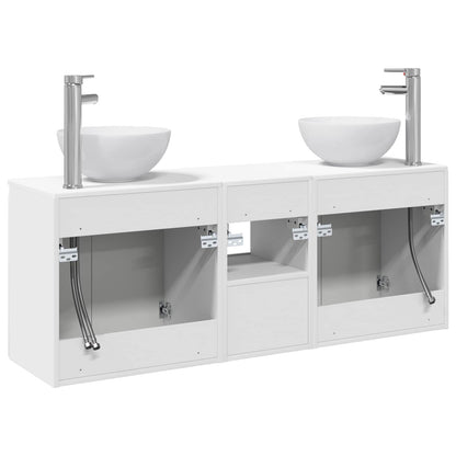 Badkamerkastenset 3 st Hoogglans Wit 49,5 x 41 x 64,5 cm