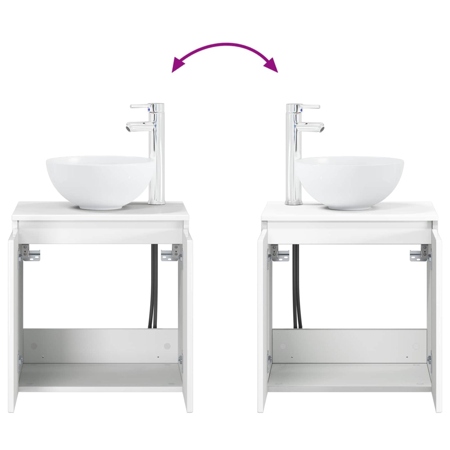 Badkamerkastenset 3 st Hoogglans Wit 49,5 x 41 x 64,5 cm