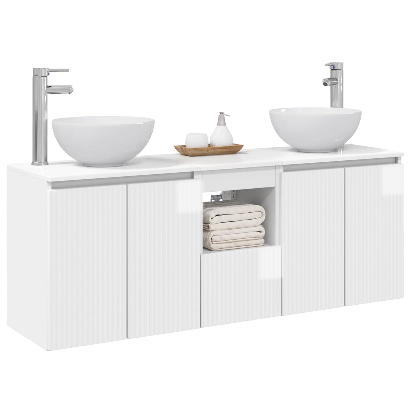Badkamerkastenset 3 st Hoogglans Wit 49,5 x 41 x 64,5 cm