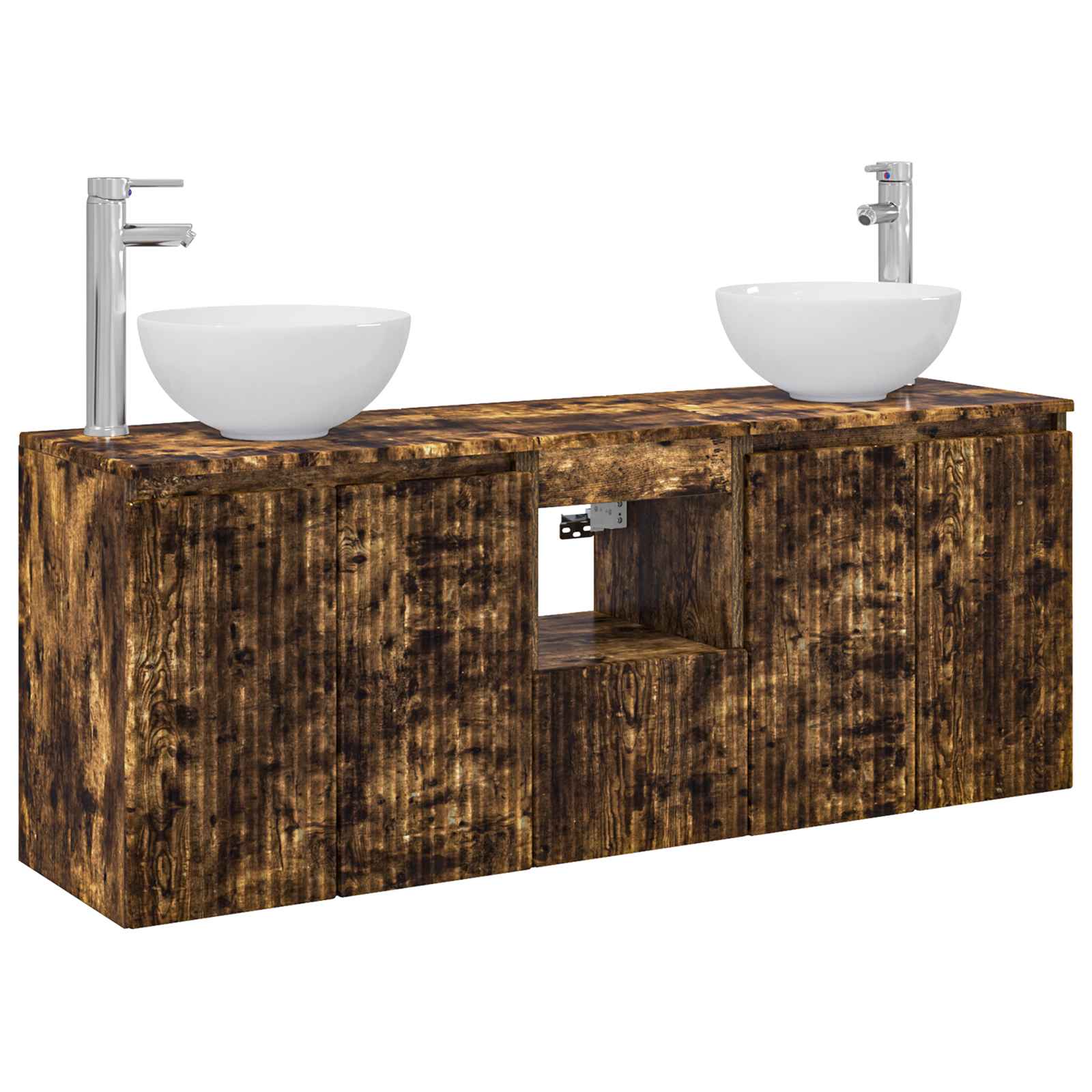 Badkamerkastenset 3 st Gerookt eiken 49,5 x 41 x 64,5 cm