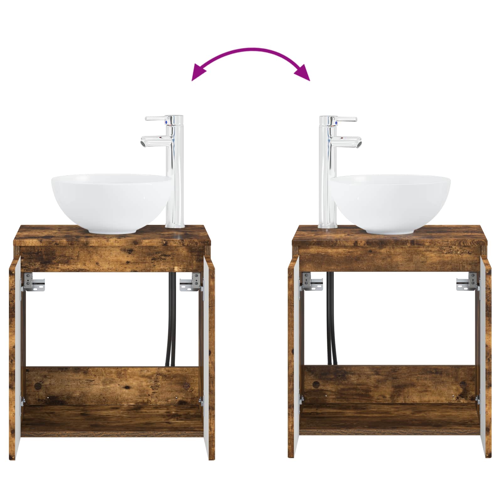 Badkamerkastenset 3 st Gerookt eiken 49,5 x 41 x 64,5 cm