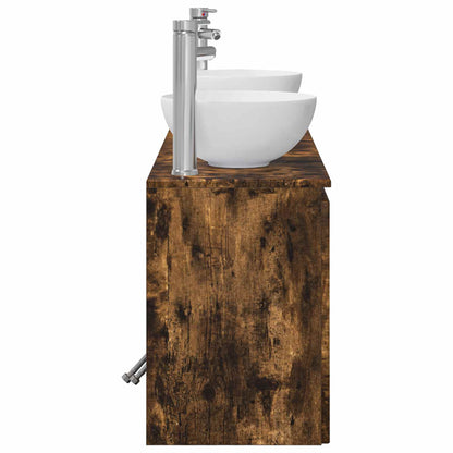 Badkamerkastenset 3 st Gerookt eiken 49,5 x 41 x 64,5 cm