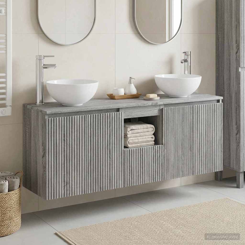 Badkamerkastenset 3 st Grijs Sonoma 49,5 x 41 x 64,5 cm