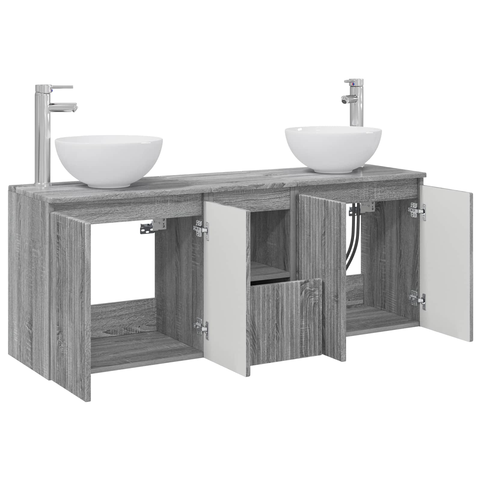 Badkamerkastenset 3 st Grijs Sonoma 49,5 x 41 x 64,5 cm