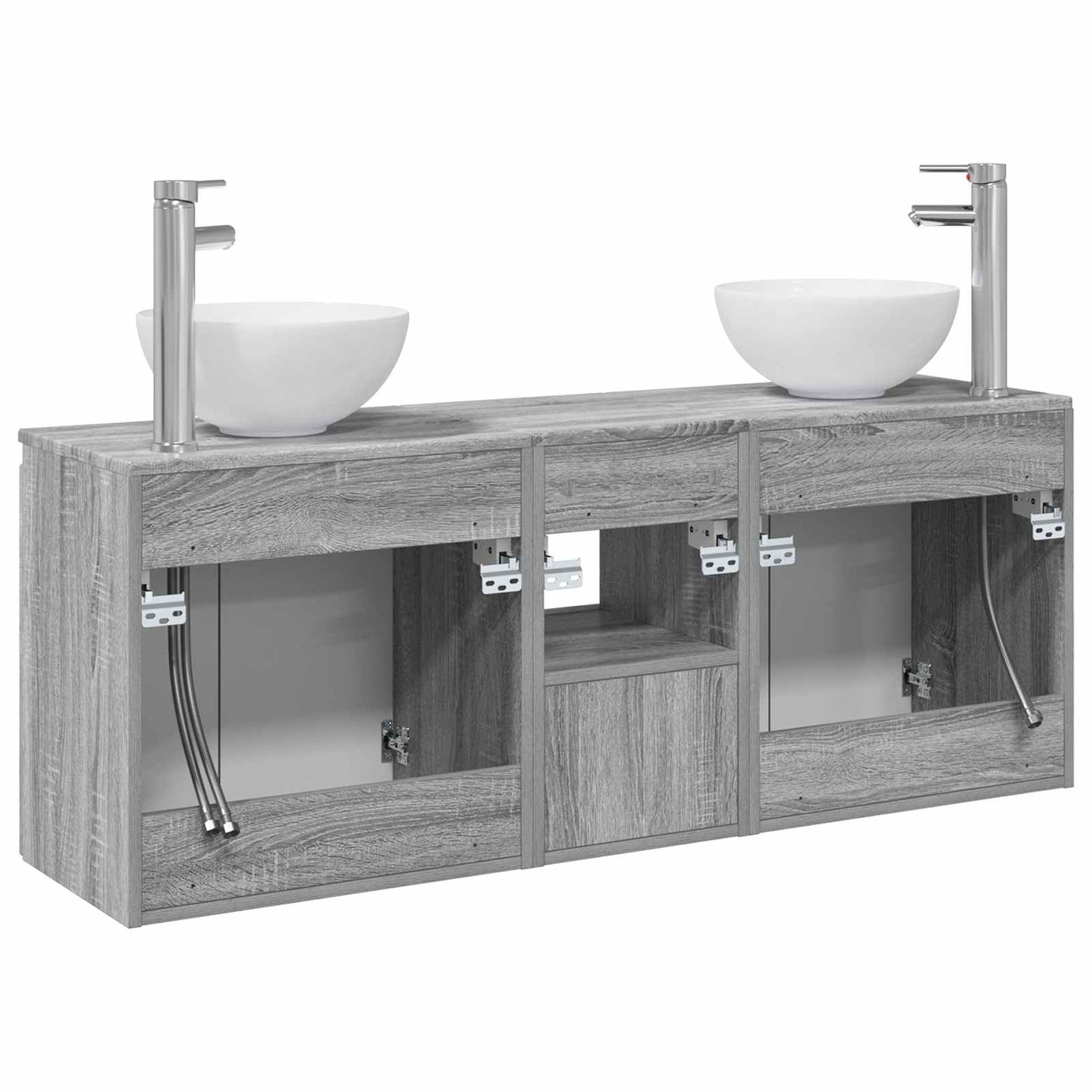 Badkamerkastenset 3 st Grijs Sonoma 49,5 x 41 x 64,5 cm