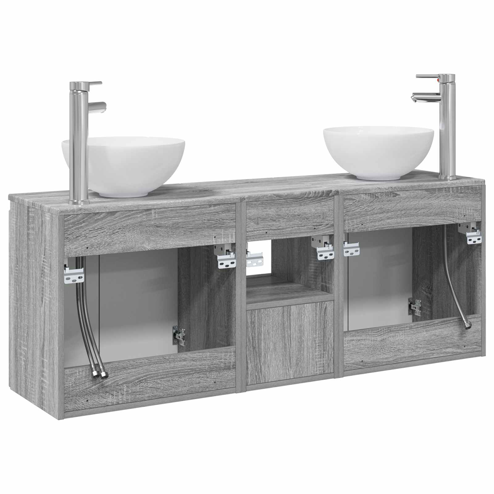 Badkamerkastenset 3 st Grijs Sonoma 49,5 x 41 x 64,5 cm