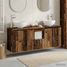 Badkamerkastenset 3 st Oud hout 49,5 x 41 x 64,5 cm