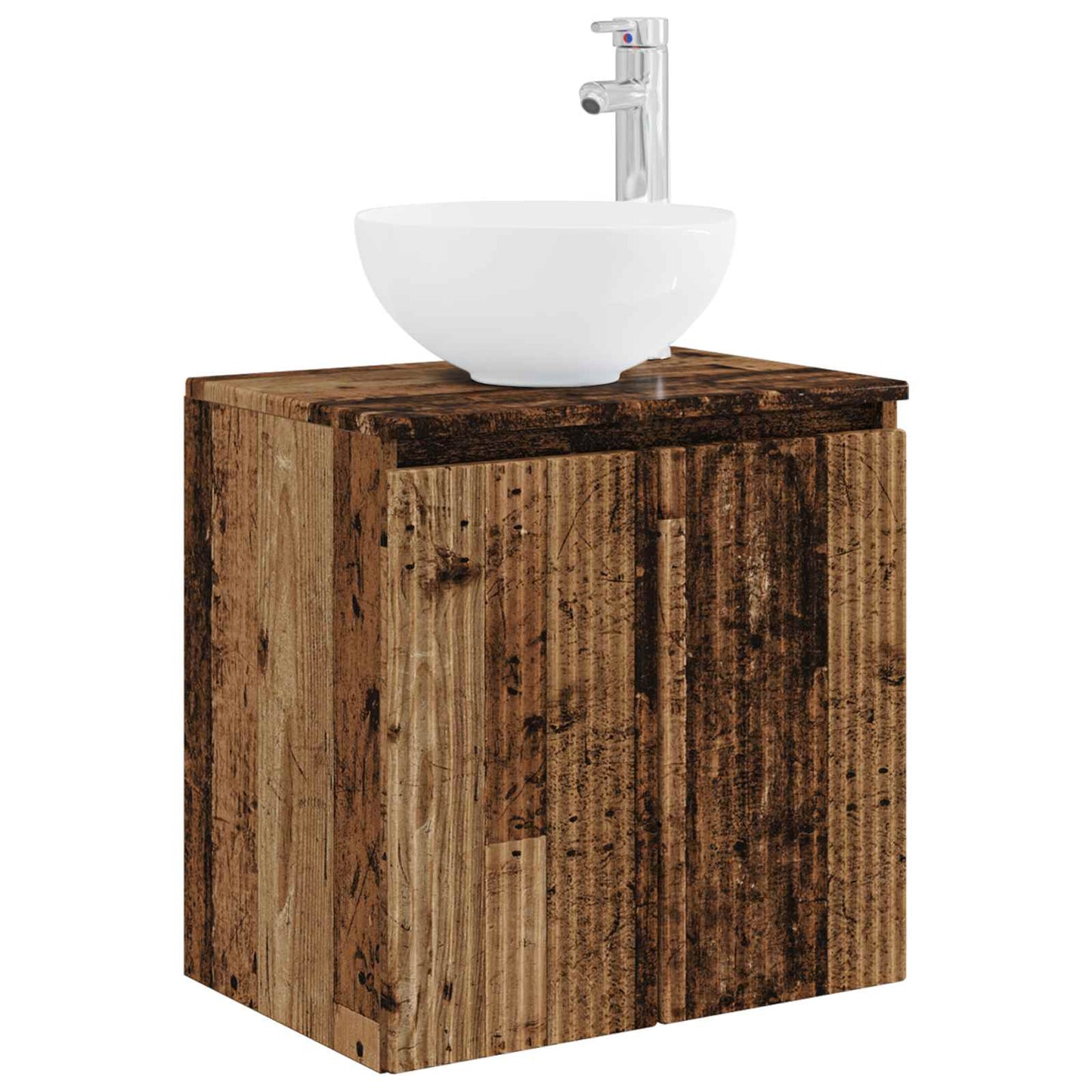 Badkamerkastenset 3 st Oud hout 49,5 x 41 x 64,5 cm