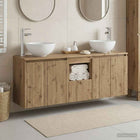 Badkamerkastenset 3 st Artisanaal eiken 49,5 x 41 x 64,5 cm