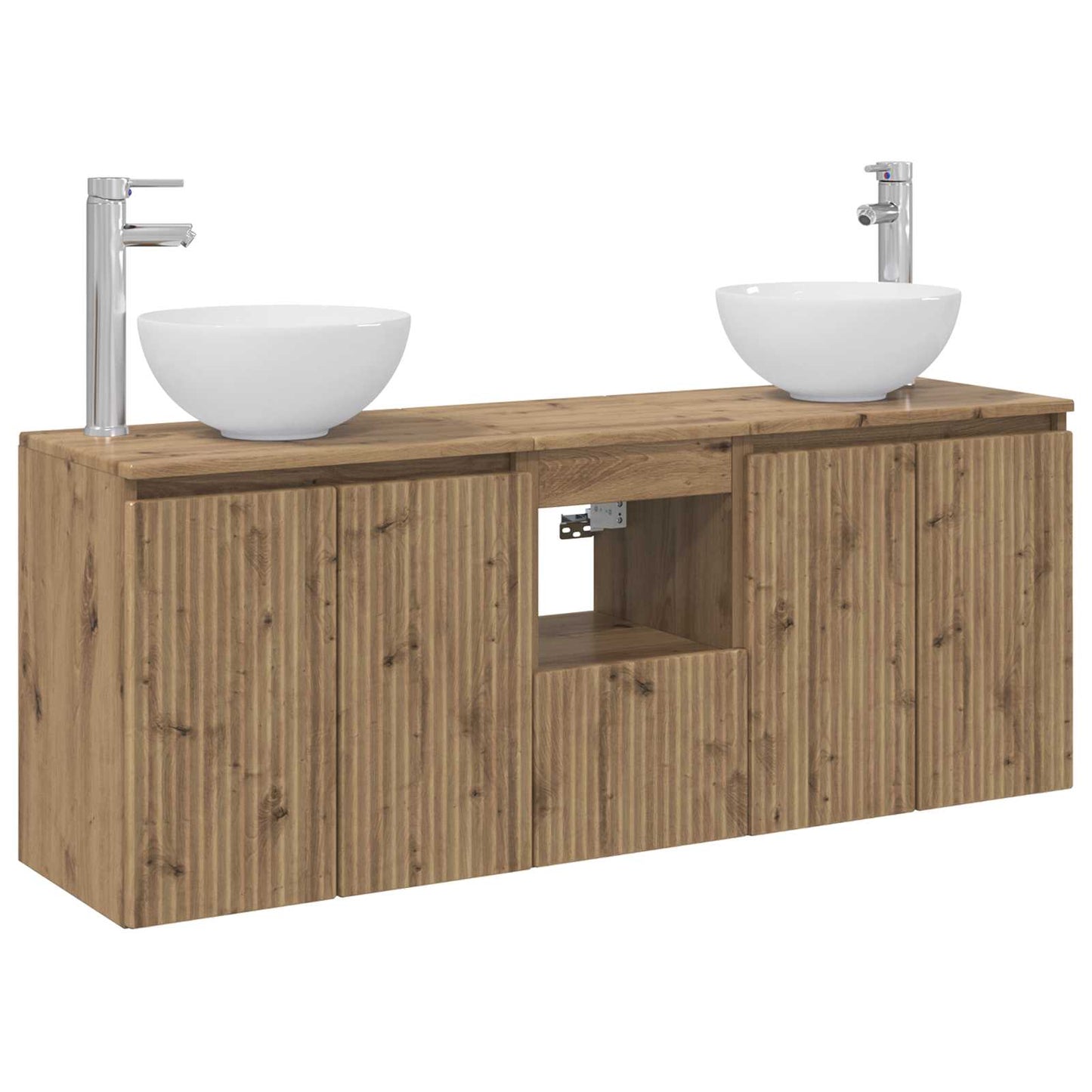 Badkamerkastenset 3 st Artisanaal eiken 49,5 x 41 x 64,5 cm