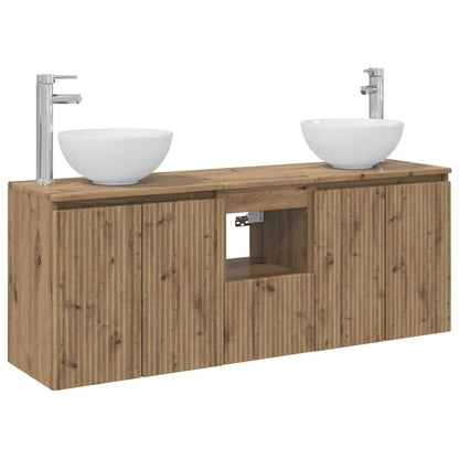 Badkamerkastenset 3 st Artisanaal eiken 49,5 x 41 x 64,5 cm