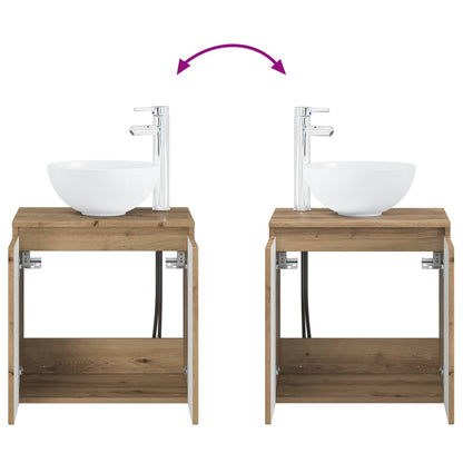 Badkamerkastenset 3 st Artisanaal eiken 49,5 x 41 x 64,5 cm