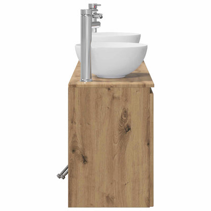 Badkamerkastenset 3 st Artisanaal eiken 49,5 x 41 x 64,5 cm