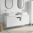 Badkamerkastenset 3 st Wit 49,5 x 41 x 63 cm Bewerkt hout