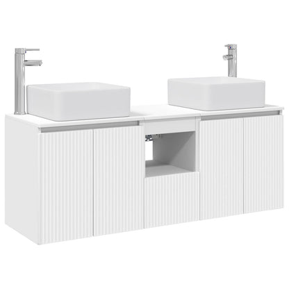 Badkamerkastenset 3 st Wit 49,5 x 41 x 63 cm Bewerkt hout