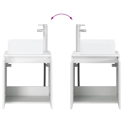 Badkamerkastenset 3 st Wit 49,5 x 41 x 63 cm Bewerkt hout