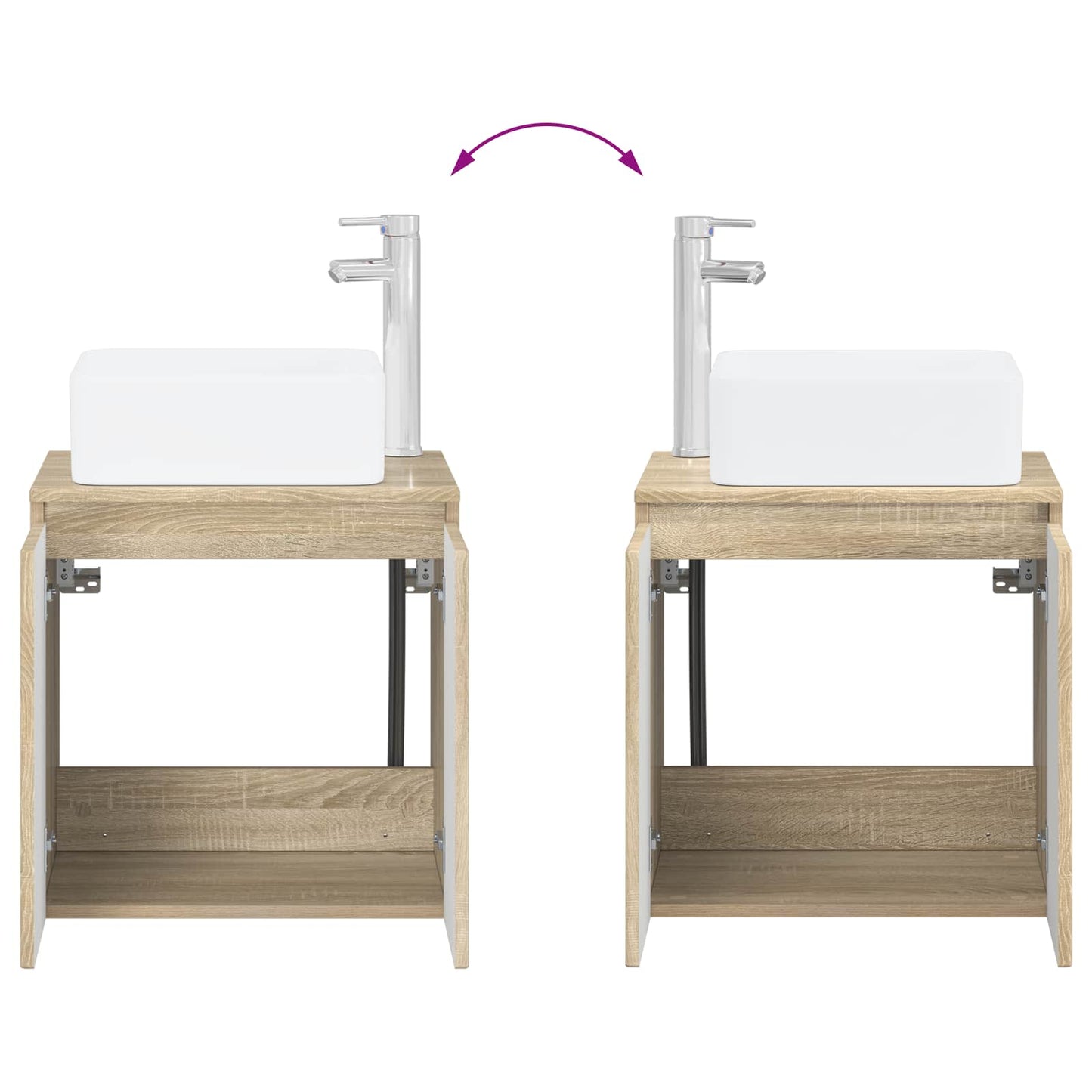 Badkamerkastenset 3 st Sonoma Eiken 49,5 x 41 x 63 cm