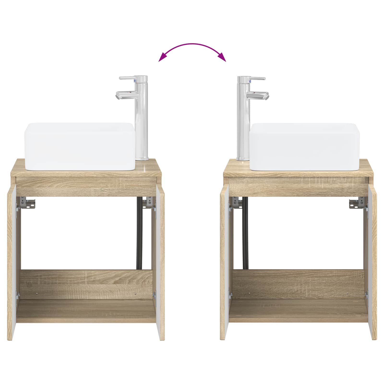 Badkamerkastenset 3 st Sonoma Eiken 49,5 x 41 x 63 cm