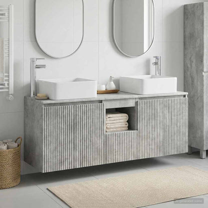 Badkamerkastenset 3 st Betongrijs 49,5 x 41 x 63 cm