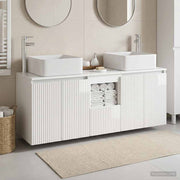 Badkamerkastenset 3-delig hoogglans wit 49,5x41x63 cm