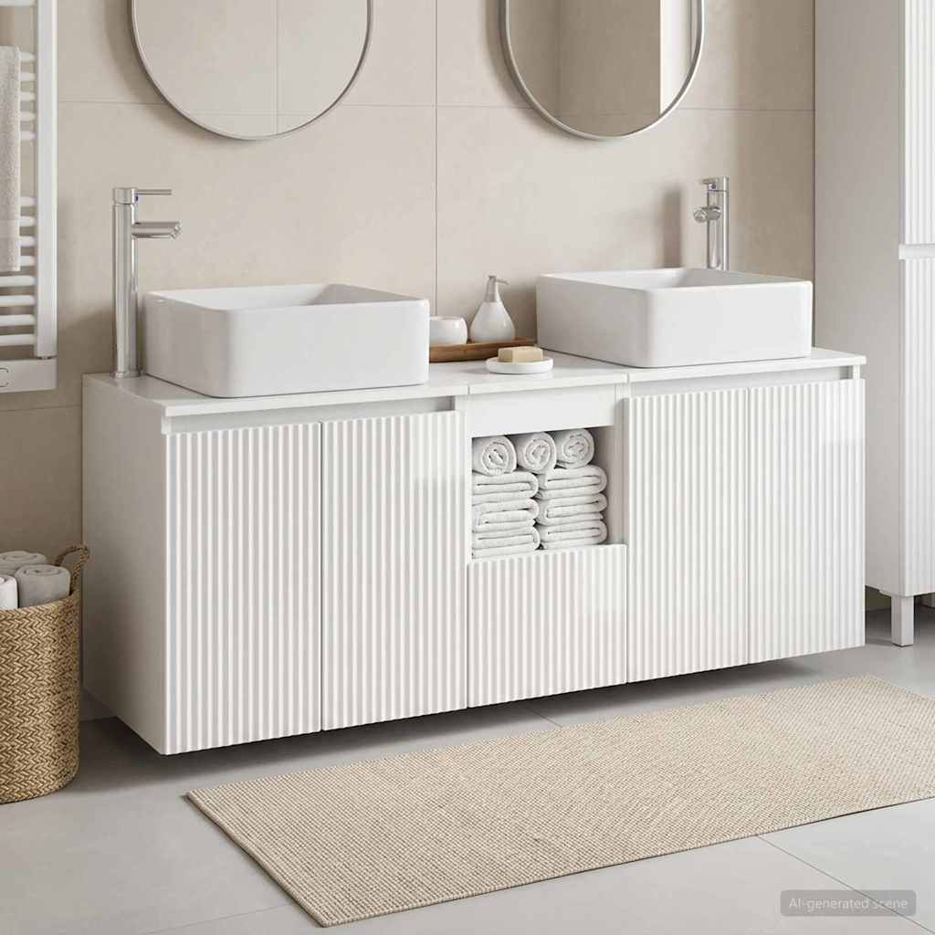Badkamerkastenset 3 st Hoogglans Wit 49,5 x 41 x 63 cm
