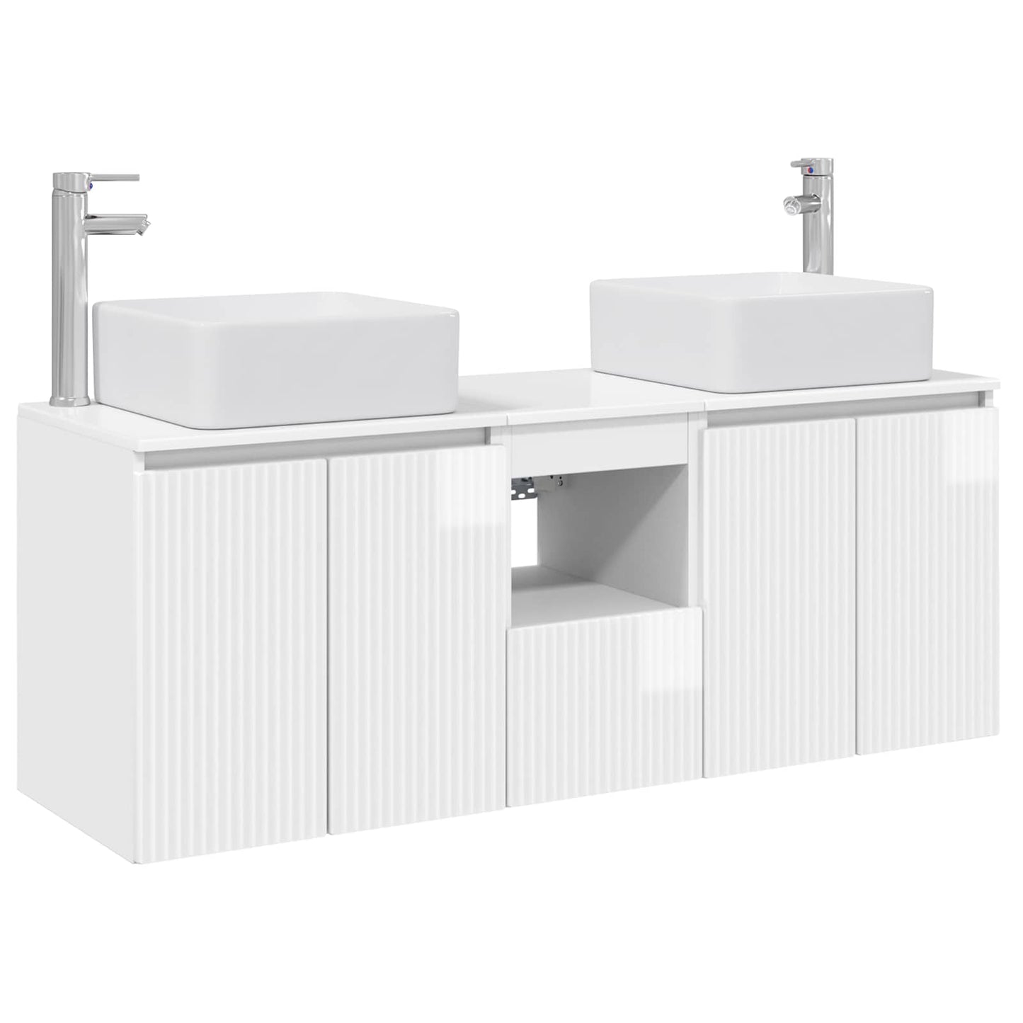 Badkamerkastenset 3 st Hoogglans Wit 49,5 x 41 x 63 cm