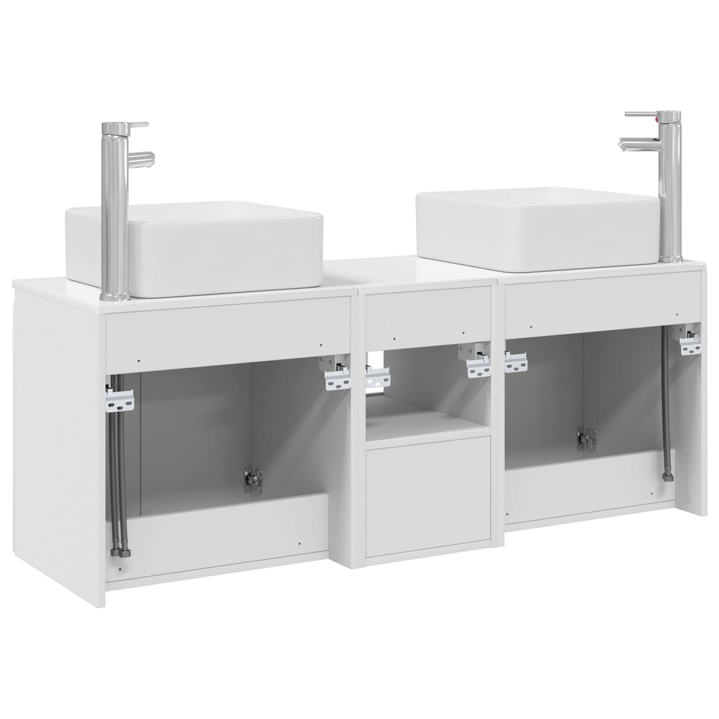 Badkamerkastenset 3 st Hoogglans Wit 49,5 x 41 x 63 cm