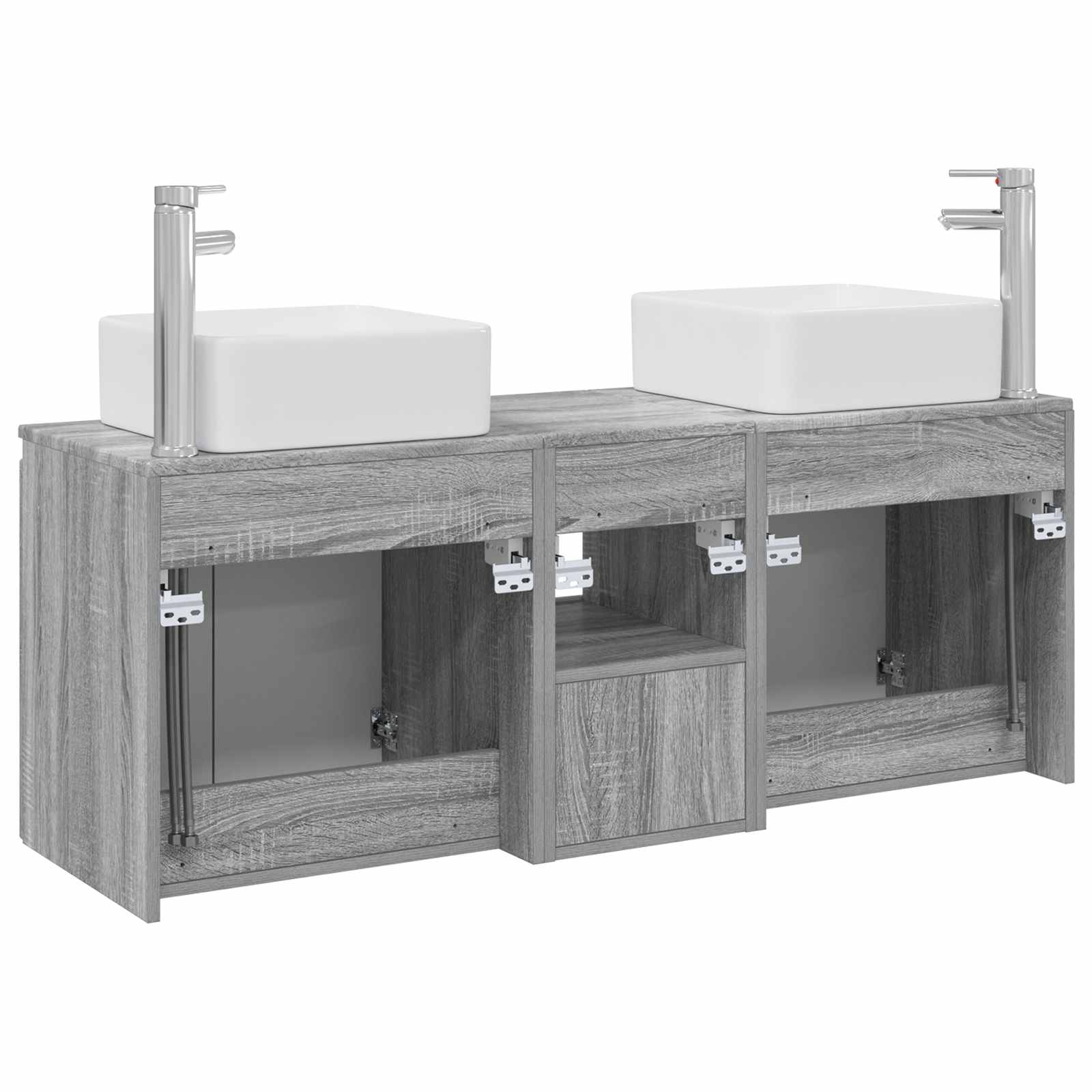 Badkamerkastenset 3 st Grijs Sonoma 49,5 x 41 x 63 cm