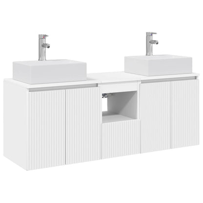 Badkamerkastenset 3 st Wit 49,5 x 41 x 62,5 cm Bewerkt hout