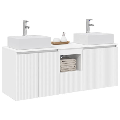 Badkamerkastenset 3 st Wit 49,5 x 41 x 62,5 cm Bewerkt hout