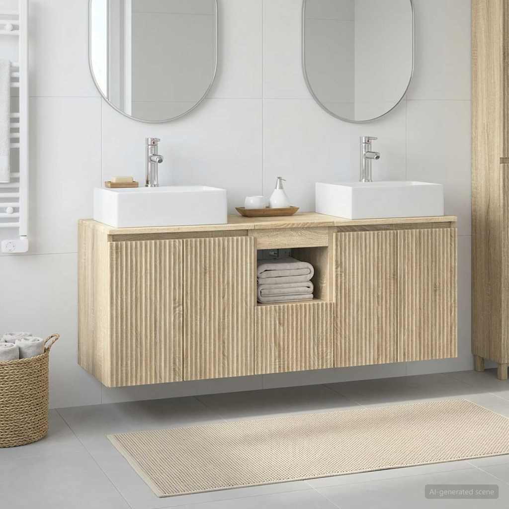 Badkamerkastenset 3 st Sonoma Eiken 49,5 x 41 x 62,5 cm
