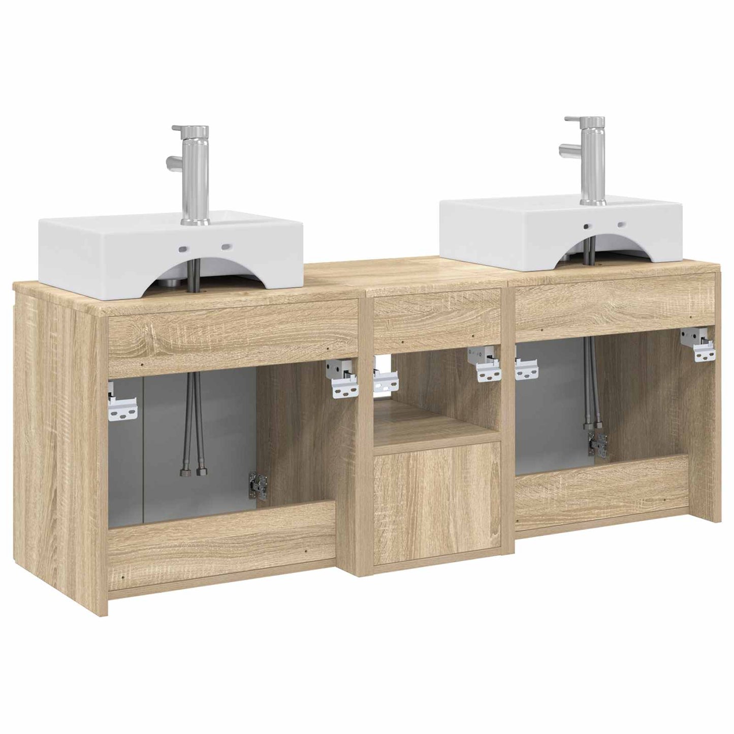 Badkamerkastenset 3 st Sonoma Eiken 49,5 x 41 x 62,5 cm