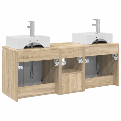 Badkamerkastenset 3 st Sonoma Eiken 49,5 x 41 x 62,5 cm