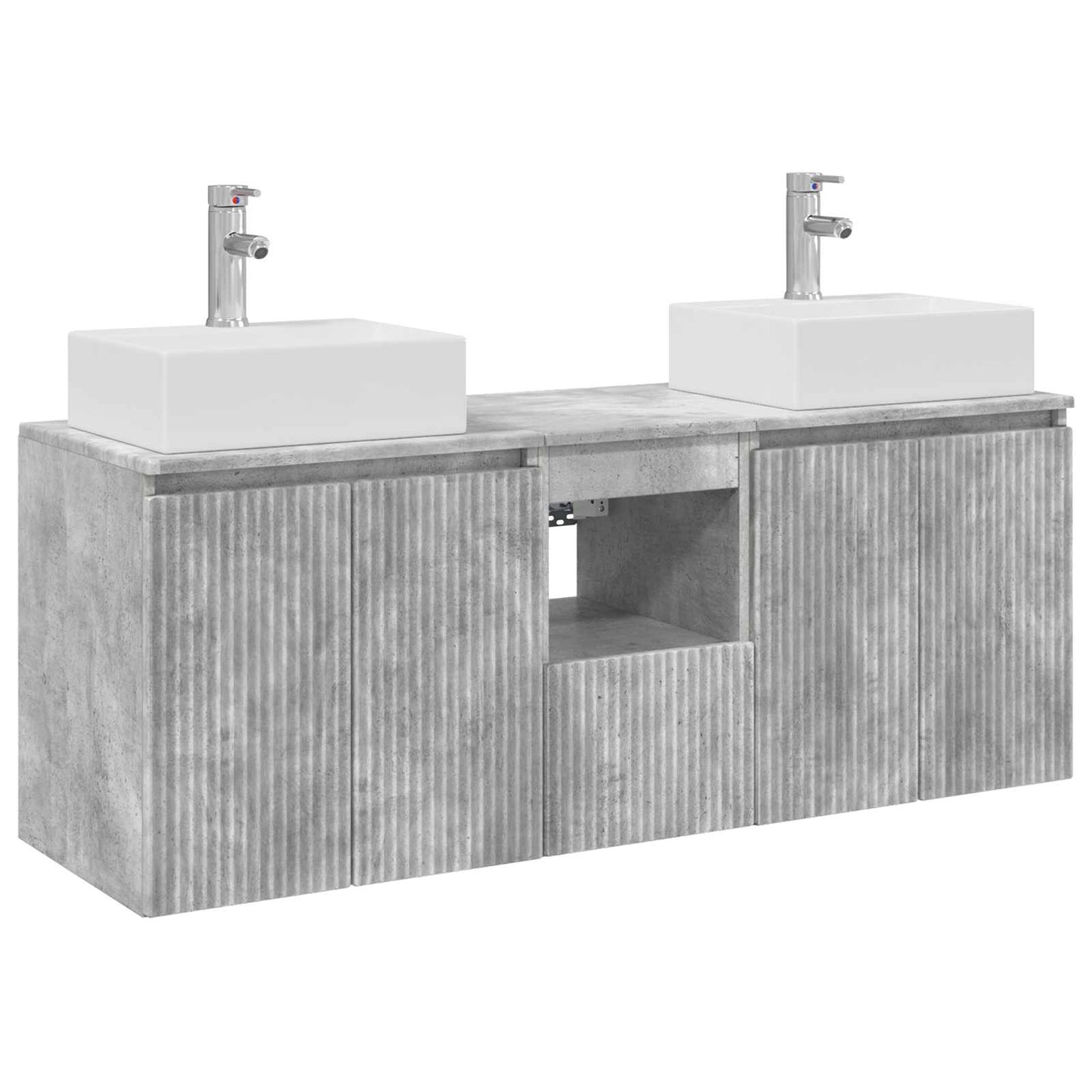 Badkamerkastenset 3 st Betongrijs 49,5 x 41 x 62,5 cm