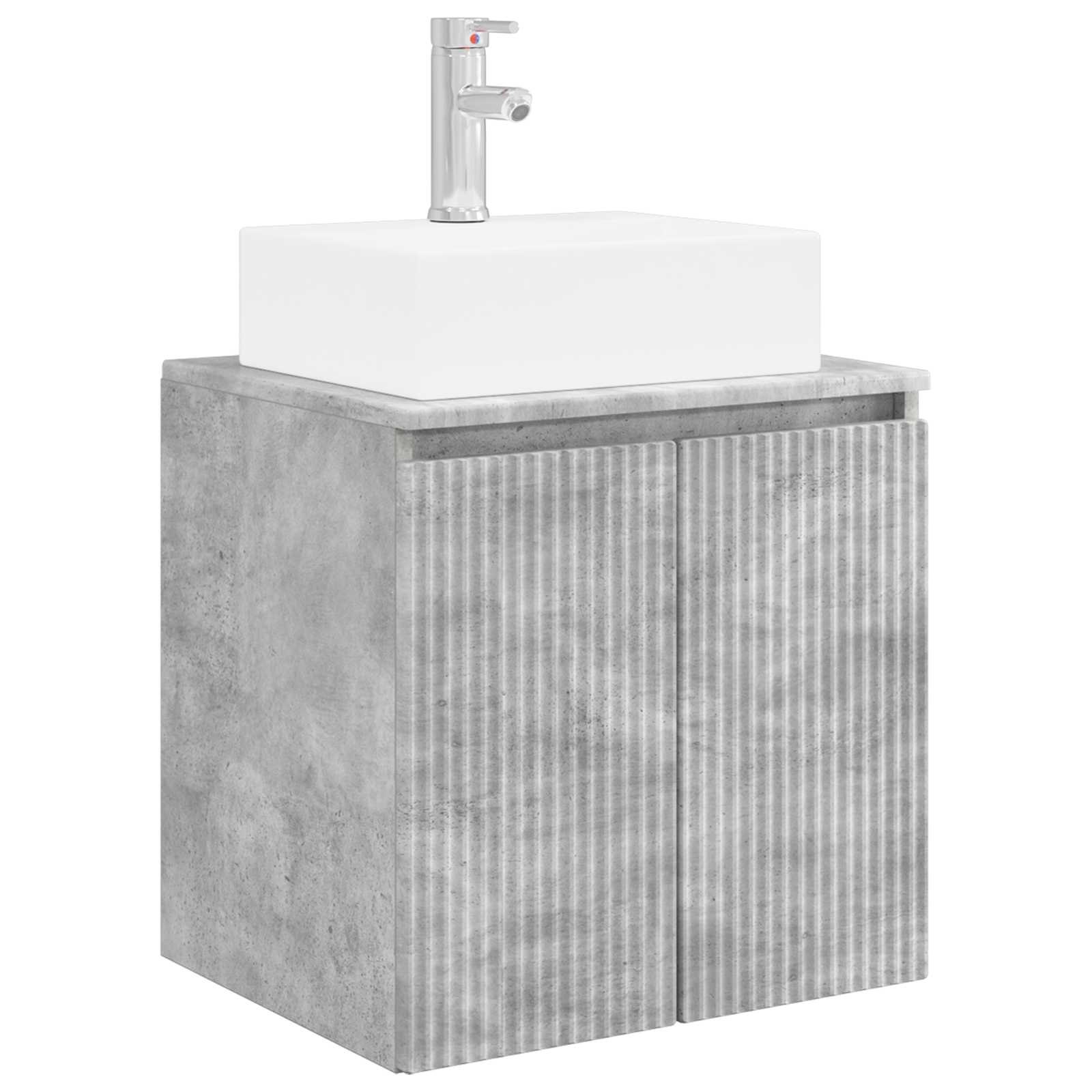 Badkamerkastenset 3 st Betongrijs 49,5 x 41 x 62,5 cm