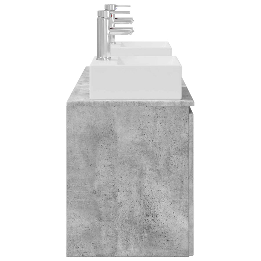 Badkamerkastenset 3 st Betongrijs 49,5 x 41 x 62,5 cm