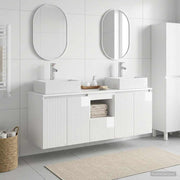 Badkamerkastenset hoogglans wit 3 stuks