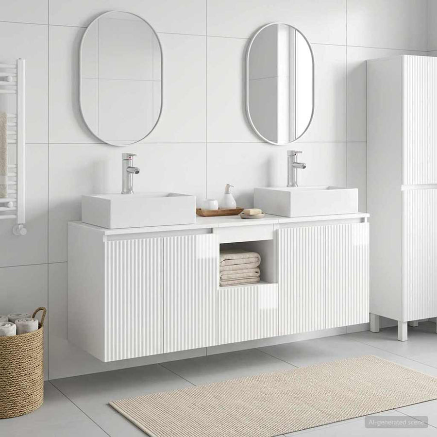 Badkamerkastenset 3 st Hoogglans Wit 49,5 x 41 x 62,5 cm