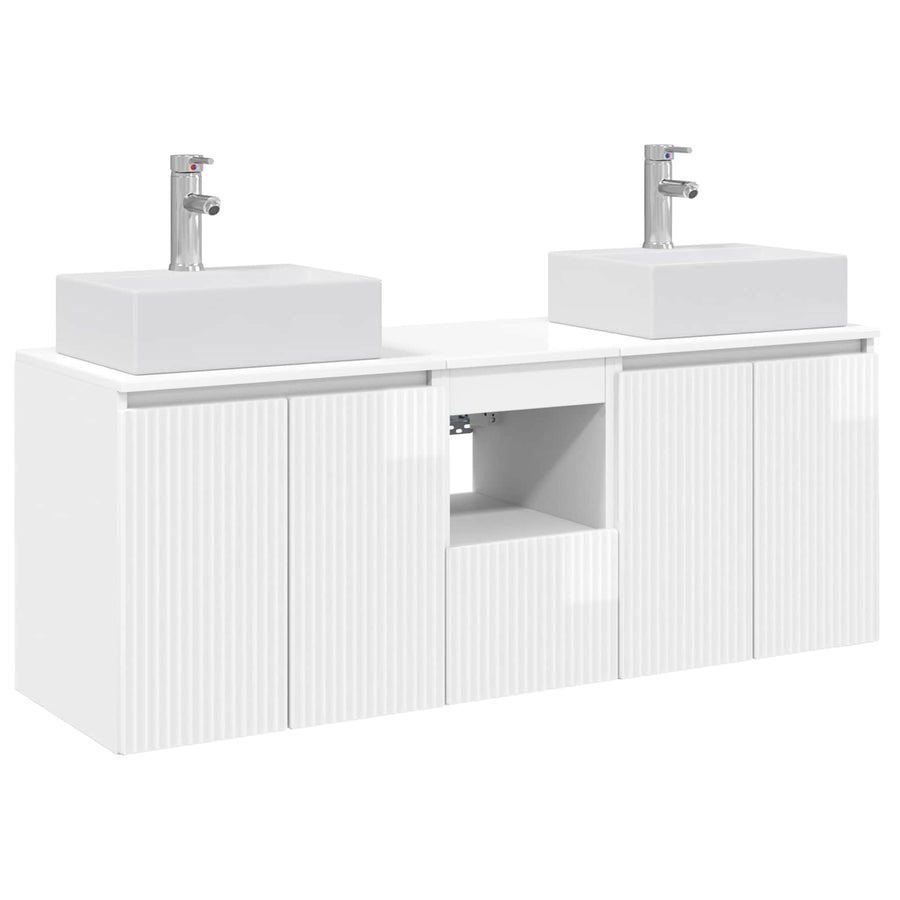 Badkamerkastenset 3 st Hoogglans Wit 49,5 x 41 x 62,5 cm
